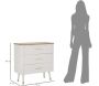 Commode en bois 3 tiroirs Matera 78 x 37 x 80 cm - MAU-0429