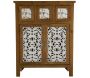 Commode de rangement en bois et blanc motif fleur Agnette - VER-0449