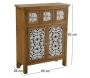 Commode de rangement en bois et blanc motif fleur Agnette - 6
