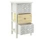 Commode en bois teinté blanc et naturel - AUB-3911