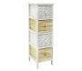 Commode en bois teinté blanc et naturel
