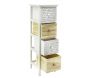 Commode en bois teinté blanc et naturel - AUB-3909