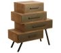 Commode 4 tiroirs en métal et bois