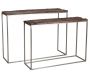 Console en acier patiné et bois massif (Lot de 2)