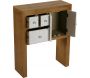 Console bois 3 tiroirs 1 placard blanc motif fleur Agnette - 189