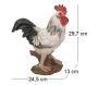 Coq blanc en résine 30 cm - RIV-0150