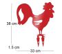 Coq décoratif en acier coloré sur pic - CHR-0100