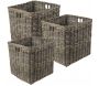 Corbeille en poelet gris (Lot de 3)
