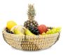 Corbeille à fruits en jonc naturel et teinté - AUB-3851