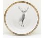 Corbeille ronde en manguier avec résine blanche décor Cerf - AUB-6191