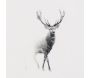 Corbeille ronde en manguier avec résine blanche décor Cerf - 5