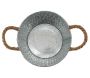 Corbeille métal à pois blanc avec anses - 5,90