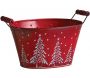 Corbeille en métal sapins de Noël 23 cm