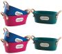 Corbeille ovale en métal coloré 25 cm