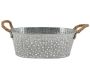 Corbeille ovale métal à pois blanc avec anses - 7,90