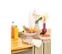 Corbeille sur pied en rotin blanc - AUB-5321