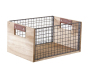 Corbeille de rangement en bois et métal