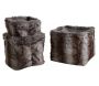 Corbeille de rangement carrée en fourrure synthétique (Lot de 3)