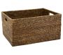 Corbeille de rangement en rotin patiné 48 cm