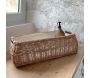 Corbeille rectangulaire en osier buff et coton - 7