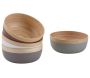 Corbeille ronde en bambou naturel et laqué (Lot de 4)