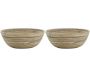 Corbeille ronde en bambou naturel et noir