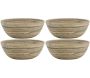 Corbeille ronde en bambou naturel et noir