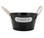 Corbeille ronde en métal laqué noir Bonheur - 2,70