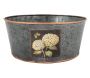 Corbeille ronde en métal patiné gris Hortensia - 10,90