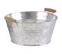 Corbeille en zinc anses en bois