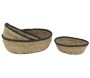 Corbeilles basses en jonc naturel (Lot de 3)