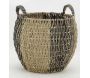 Corbeilles boules en jonc naturel et noir (lot de 3) - 6