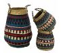 Paniers hauts en jonc naturel et teinté (Lot de 3)