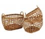 Corbeilles en osier ajouré avec anses (Lot de 3)