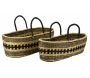 Paniers de rangement en jonc naturel et teinté (Lot de 2)