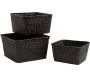 Corbeilles en palmier teinté noir (Lot de 3) - AUB-4599
