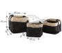 Corbeilles de rangement carrées en jute (Lot de 3) - 159