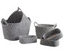 Corbeilles de rangement en corde noires et blanches (Lot de 6) - AUBRY GASPARD