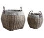 Corbeilles de rangement en osier gris (Lot de 2)