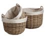 Corbeilles de rangement rondes en poelet gris (Lot de 3)