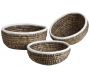 Corbeilles à fruits en jonc de mer naturel et teinté (Lot de 3)