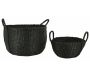 Corbeilles rondes en jonc teinté noir