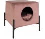 Couchette avec niche pour chat en velours