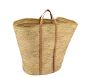 Maxi cabas en palmier avec anses en cuir