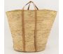 Maxi cabas en palmier avec anses en cuir - AUB-6744