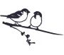 Oiseaux sur pique couple de moineaux en acier corten