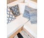 Coussin bleu et blanc en coton (Lot de 2) - 6