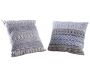 Coussin bleu et blanc en coton (Lot de 2)