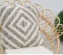 Coussin en coton écru et beige Losanges - 6
