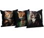 Coussin décoratif imprimé Animaux 45 x 45 cm (Lot de 3)